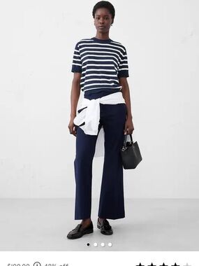 Banana Republic Navy Wide-Leg Trousers
